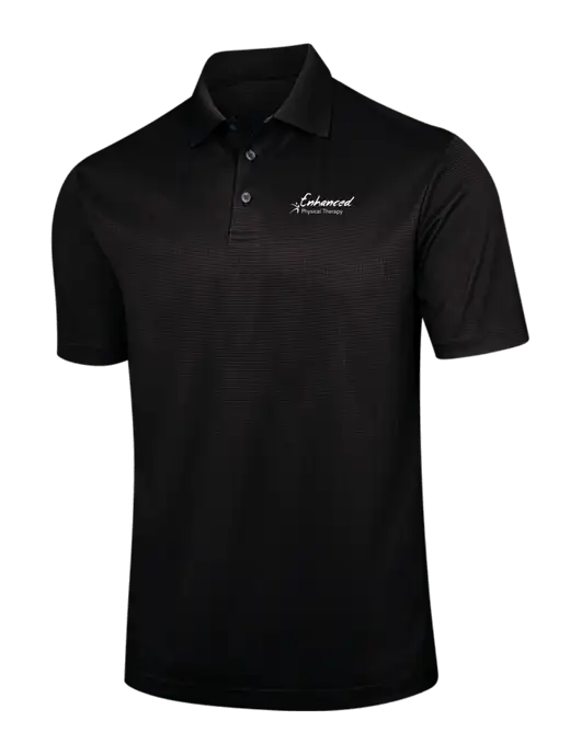 Black Performance Fine Jacquard Polo w/Enhanced Logo