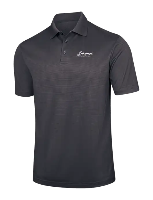 Dark Grey Performance Fine Jacquard Polo w/Enhanced Logo