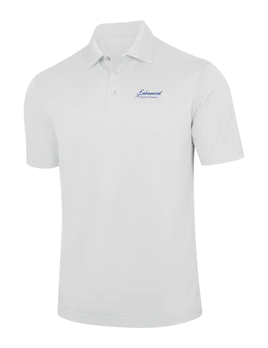 White Performance Fine Jacquard Polo w/Enhanced Logo