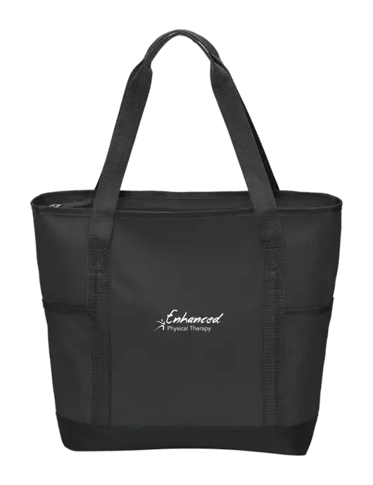 On the Go Black/Black Tote w/Enhanced Logo