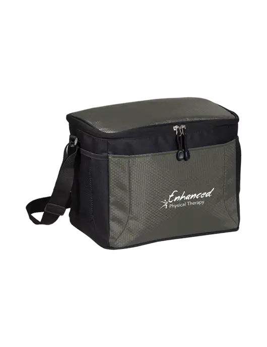 12 Can Grey/Black Cube Cooler w/Enhanced Logo
