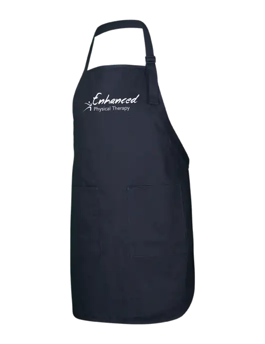 Full-Length Black Apron With Pockets w/Enhanced Logo