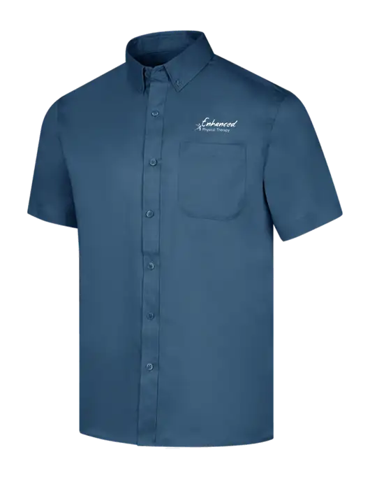 Short Sleeve Light Navy Superpro React Twill Shirt w/Enhanced Logo