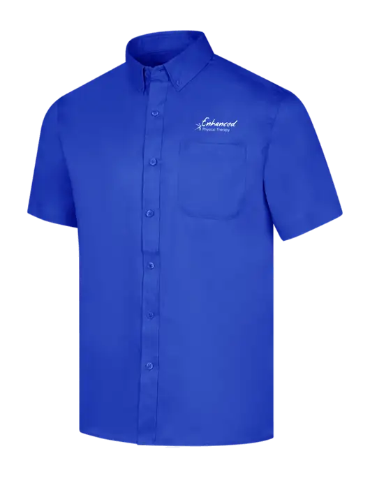 Short Sleeve Dark Royal Superpro React Twill Shirt w/Enhanced Logo