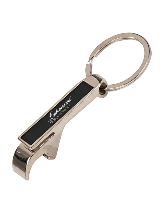 Black Bottle Opener Keychain w/Enhanced Logo