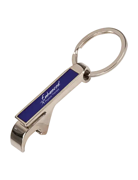Blue Bottle Opener Keychain w/Enhanced Logo