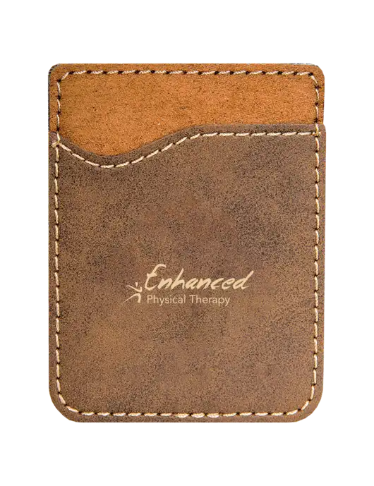 Rustic Laserable Leatherette Phone Wallet w/Enhanced Logo