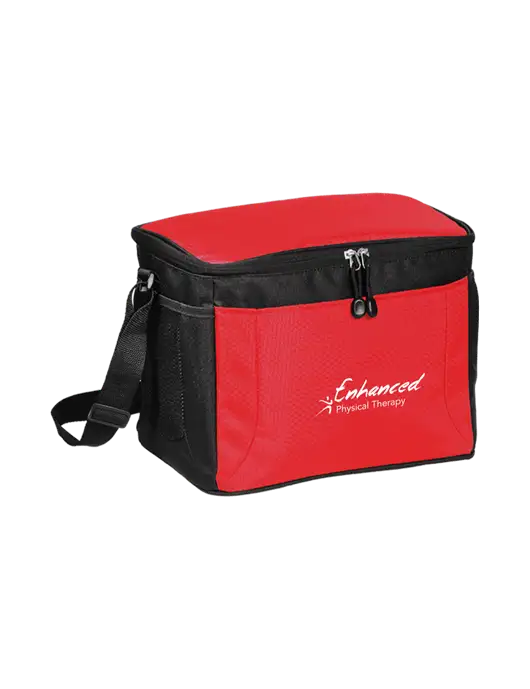 12 Can Red/Black Cube Cooler  w/Enhanced Logo