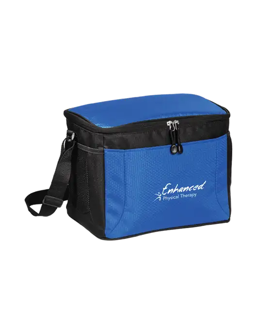 12 Can Twilight Blue/Black Cube Cooler  w/Enhanced Logo