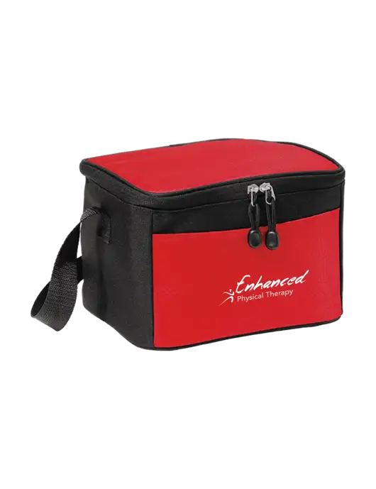 6 Can Red/Black Cube Cooler  w/Enhanced Logo