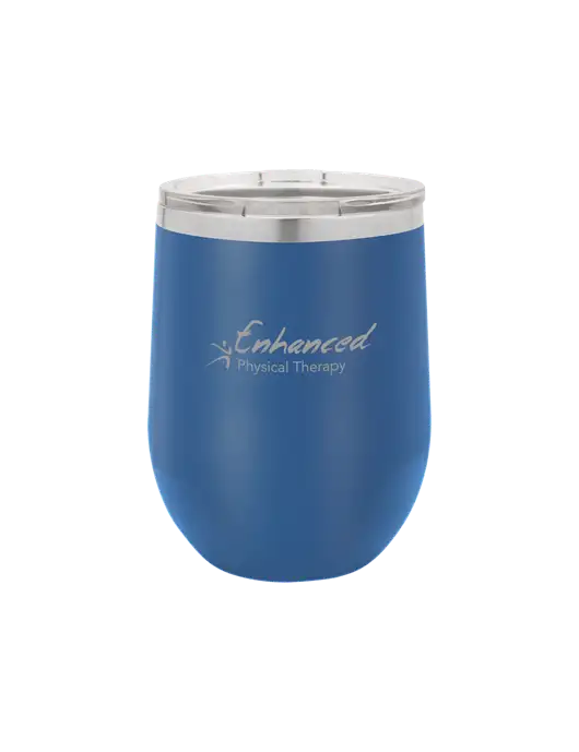Polar Camel 12 oz Powder Coated Royal Vacuum Insulated Stemless Wine Tumbler w/Enhanced Logo