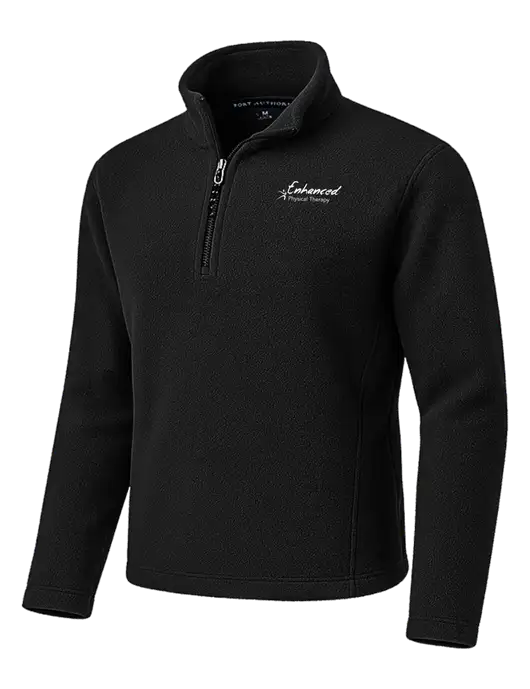 Black Fleece 1/4-Zip Pullover w/Enhanced Logo
