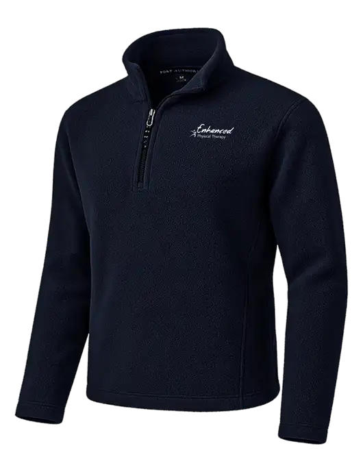 Navy Fleece 1/4-Zip Pullover w/Enhanced Logo