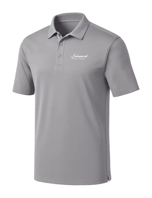 Light Grey Silk Touch Performance Polo w/Enhanced Logo