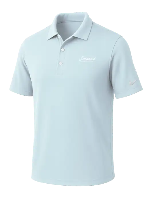 NIKE Very Light Blue Dri-Fit Micro Pique Polo w/Enhanced Logo