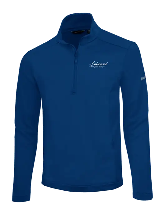 Eddie Bauer Dark Royal Smooth Mid Layer Fleece 1/2-Zip w/Enhanced Logo