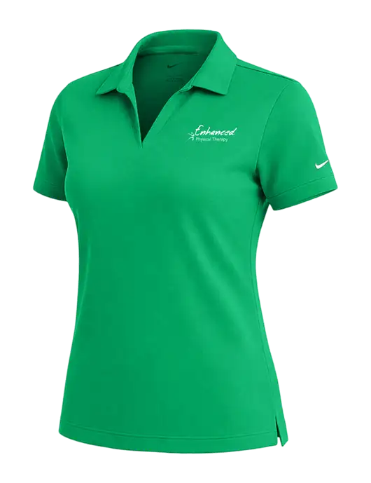 NIKE Kelly Green Womens Dri-Fit Micro Pique Polo w/Enhanced Logo