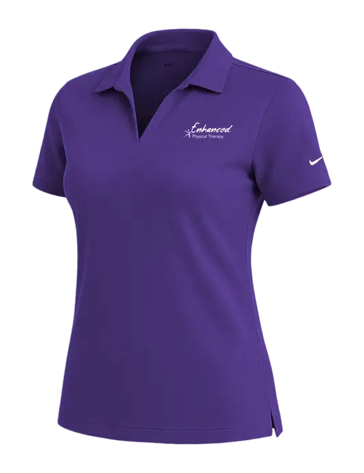 NIKE Purple Womens Dri-Fit Micro Pique Polo w/Enhanced Logo