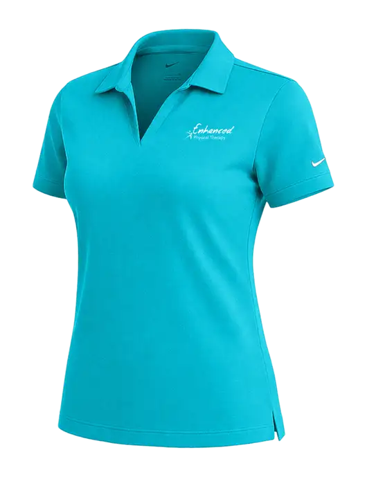 NIKE Sapphire Blue Womens Dri-Fit Micro Pique Polo w/Enhanced Logo