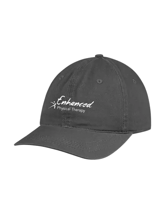 Garment Washed Unstructured Twill Charcoal Cap w/Enhanced Logo