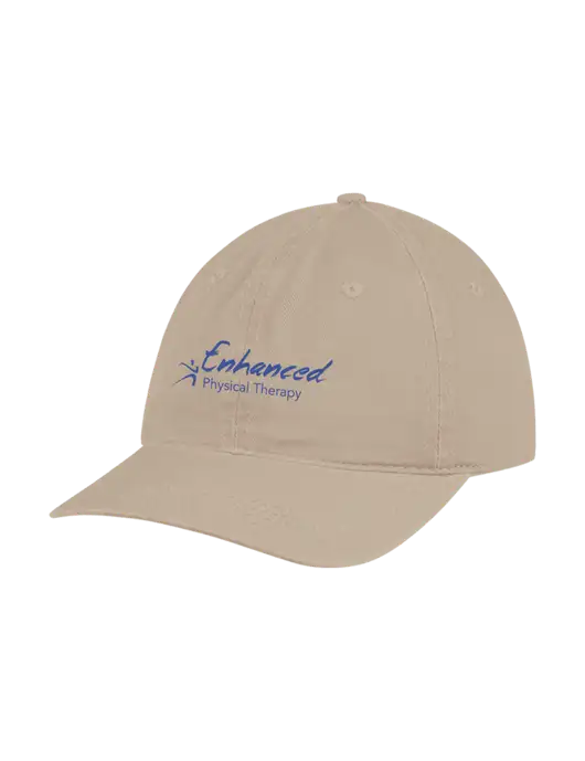 Garment Washed Unstructured Twill Tan Cap w/Enhanced Logo