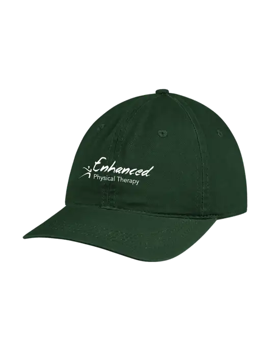 Garment Washed Unstructured Twill Dark Green Cap w/Enhanced Logo