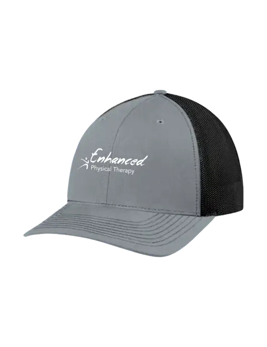 Richardson Adjustable Snapback Original 112 Trucker Cap Heather Grey w/Black Mesh w/Enhanced Logo