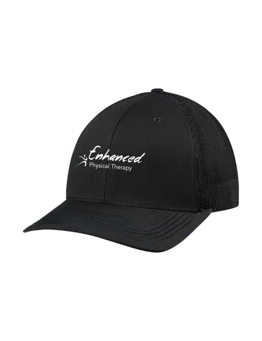 Richardson Adjustable Snapback Original 112 Trucker Cap Black w/Black Mesh w/Enhanced Logo