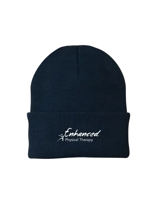 Navy Knit Cap w/Enhanced Logo