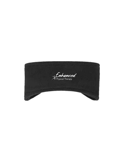 Black Stretch Fleece Headband w/Enhanced Logo
