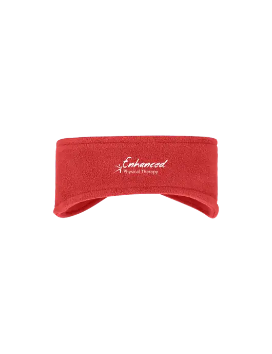Red Stretch Fleece Headband w/Enhanced Logo
