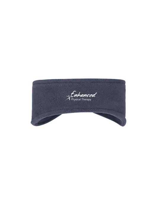 Navy Stretch Fleece Headband w/Enhanced Logo