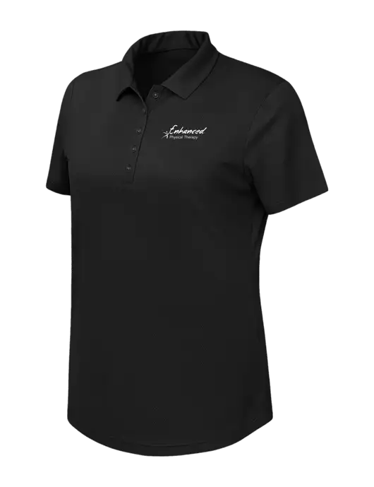 Callaway Womens Birdseye Black Polo w/Enhanced Logo