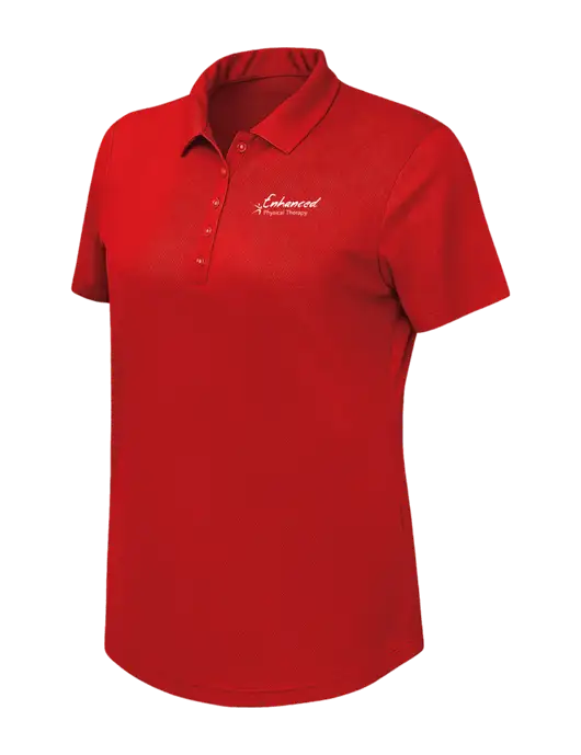 Callaway Womens Birdseye Red Polo w/Enhanced Logo
