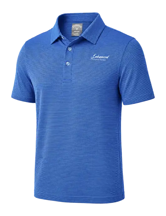 Callaway Royal Blue Fine Line Stripe Polo w/Enhanced Logo