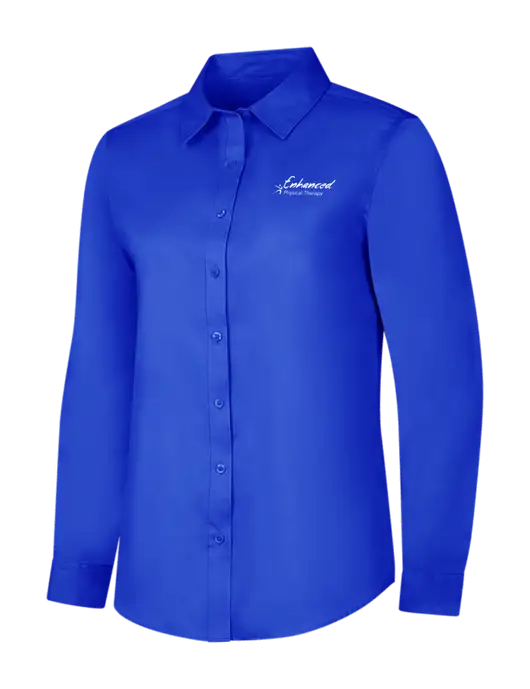 Womens Long Sleeve Dark Royal Superpro React Twill Shirt w/Enhanced Logo
