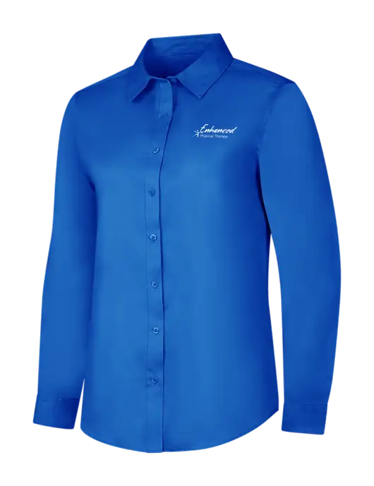 Womens Long Sleeve Royal Blue Superpro React Twill Shirt w/Enhanced Logo