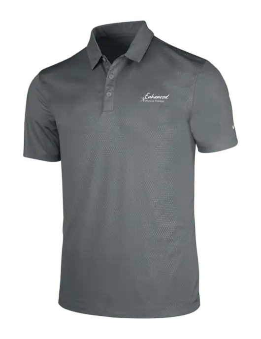 NIKE Medium Grey Dri-Fit Embossed Tri-Blade Polo w/Enhanced Logo