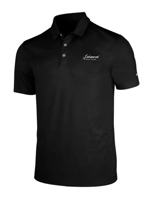 NIKE Black Dri-Fit Embossed Tri-Blade Polo w/Enhanced Logo