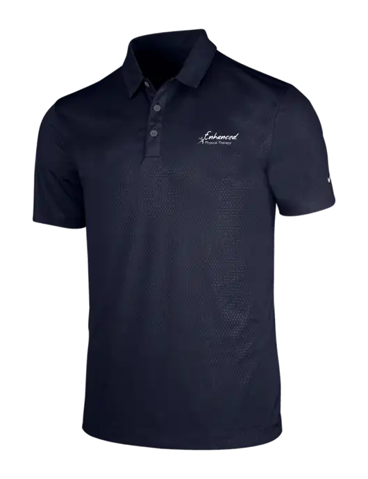 NIKE Dark Navy Dri-Fit Embossed Tri-Blade Polo w/Enhanced Logo