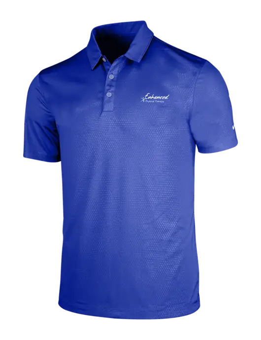 NIKE Dark Royal Dri-Fit Embossed Tri-Blade Polo w/Enhanced Logo