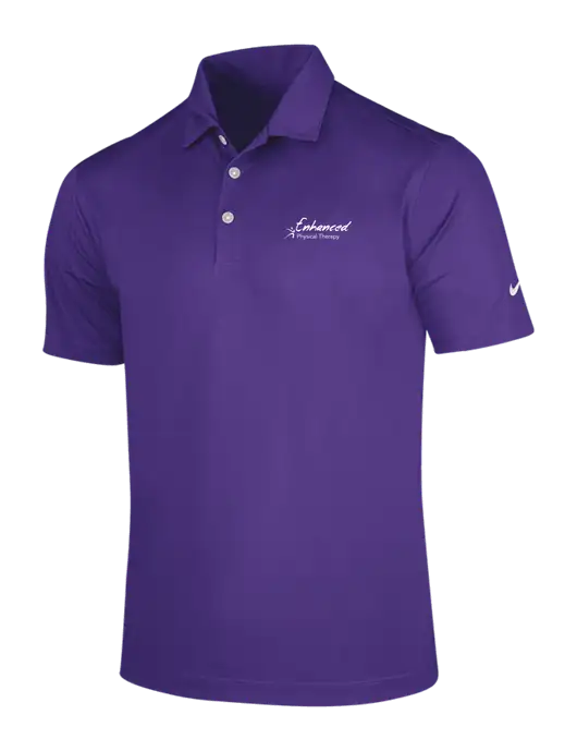 NIKE Purple Dri-Fit Vertical Mesh Polo w/Enhanced Logo