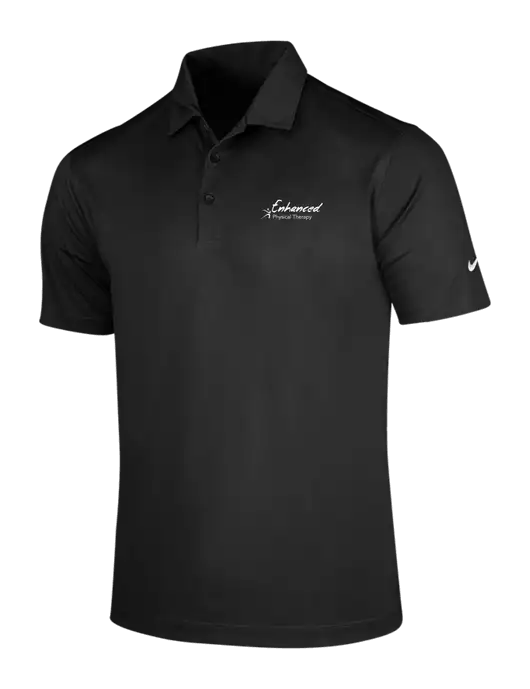 NIKE Black Dri-Fit Vertical Mesh Polo w/Enhanced Logo
