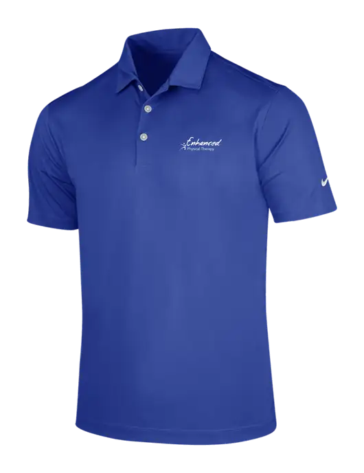 NIKE Dark Royal Dri-Fit Vertical Mesh Polo w/Enhanced Logo