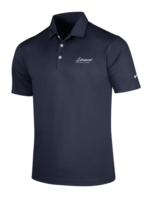 NIKE Dark Navy Dri-Fit Vertical Mesh Polo w/Enhanced Logo