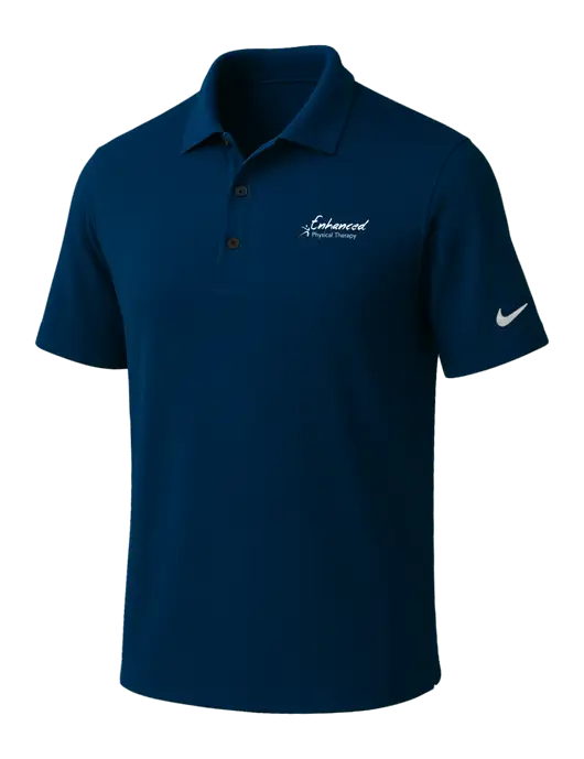 NIKE Navy Dri-Fit Micro Pique Polo w/Enhanced Logo