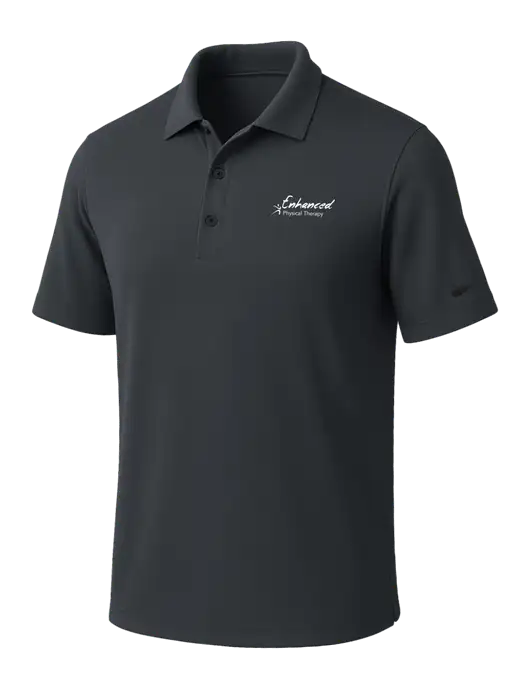 NIKE Dark Grey Dri-Fit Micro Pique Polo w/Enhanced Logo