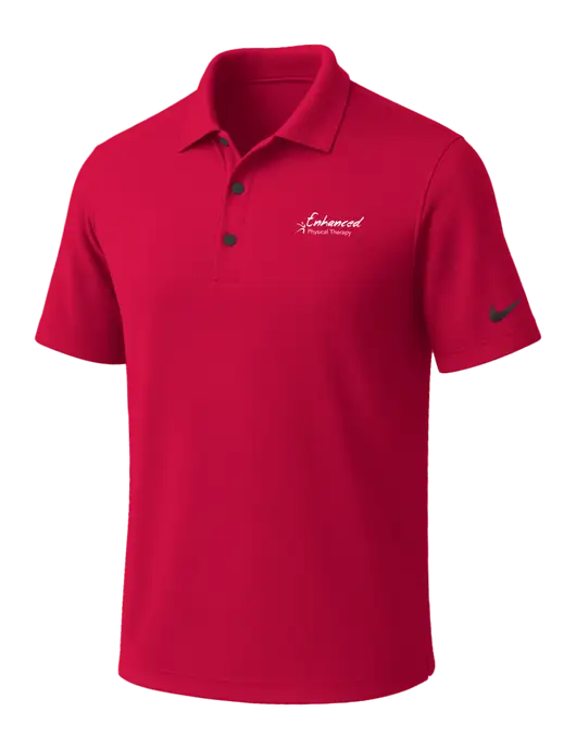 NIKE Red Dri-Fit Micro Pique Polo w/Enhanced Logo