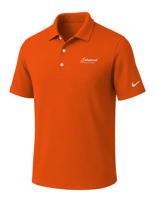 NIKE Orange Dri-Fit Micro Pique Polo w/Enhanced Logo