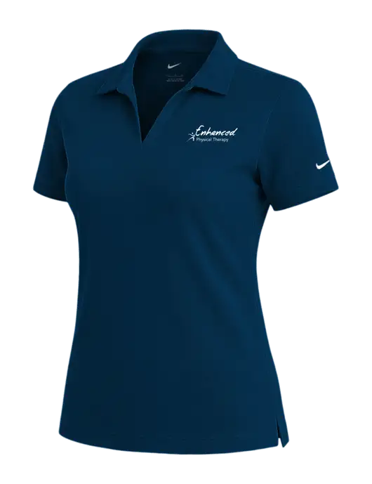 NIKE Navy Womens Dri-Fit Micro Pique Polo w/Enhanced Logo